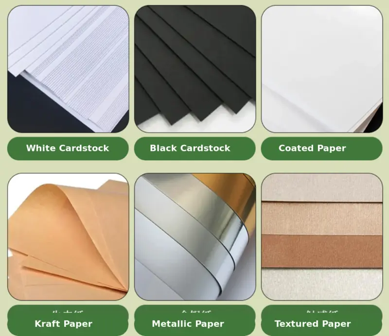 White, black, coated, kraft, metallic and textured paper material options for custom air fresheners